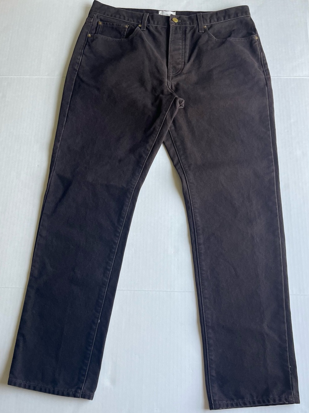 Sid Mashburn Men’s Brown Cotton Canvas Straight Leg 5-Pocket Button Fly Pant 36